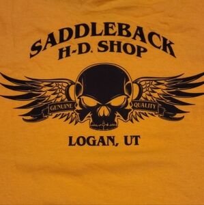 Mens Harley Davison yellow t-shirt